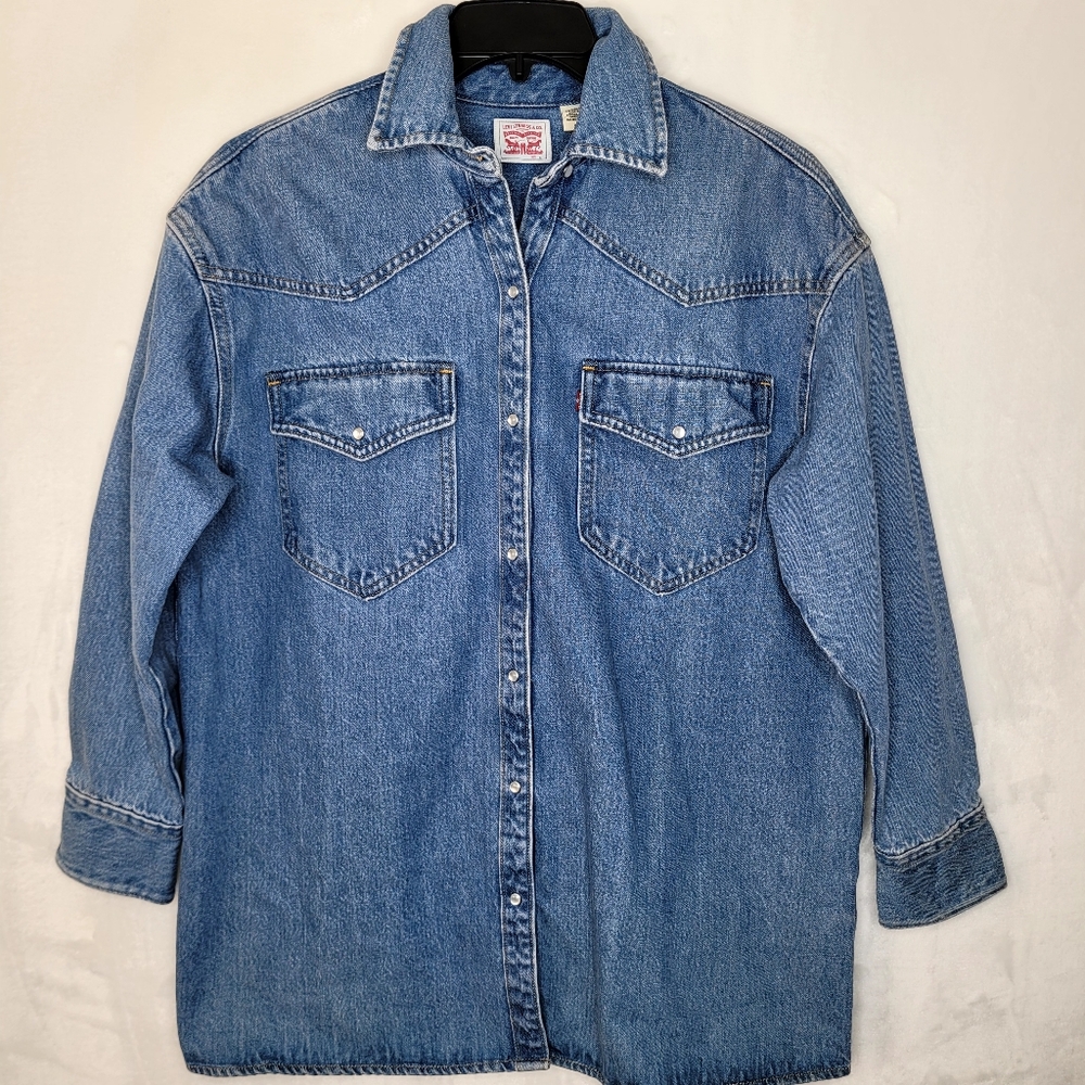 Levi's Blue Denim Button Down Shirt